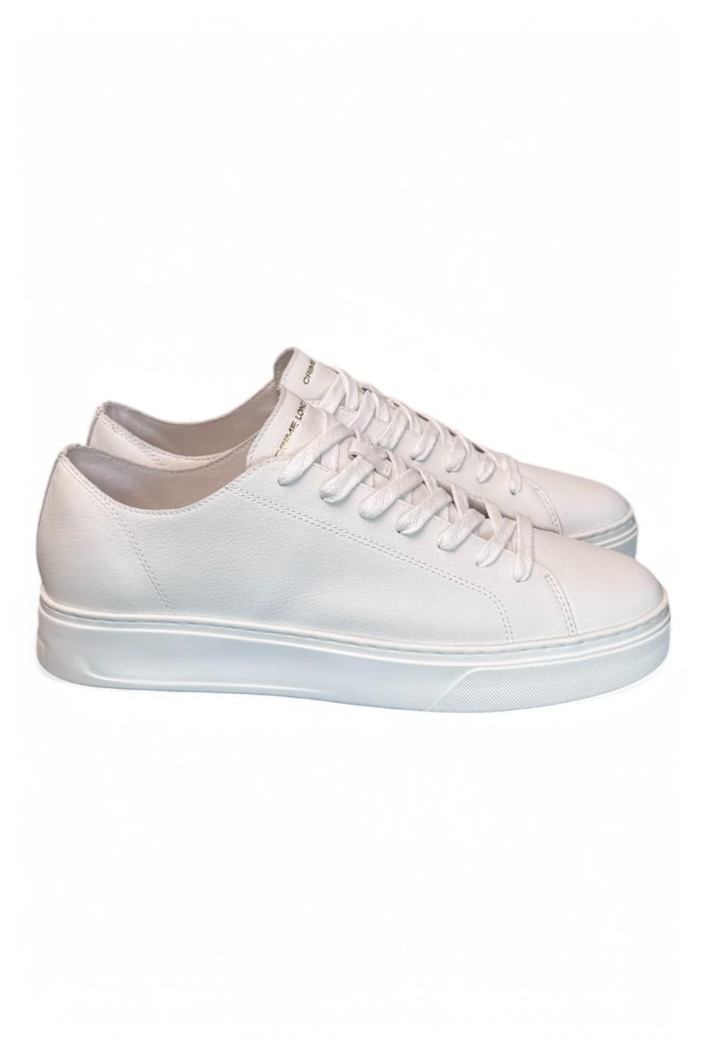Sneaker uomo RAW CUT TOTAL WHITE Crime taglio vivo bianco 