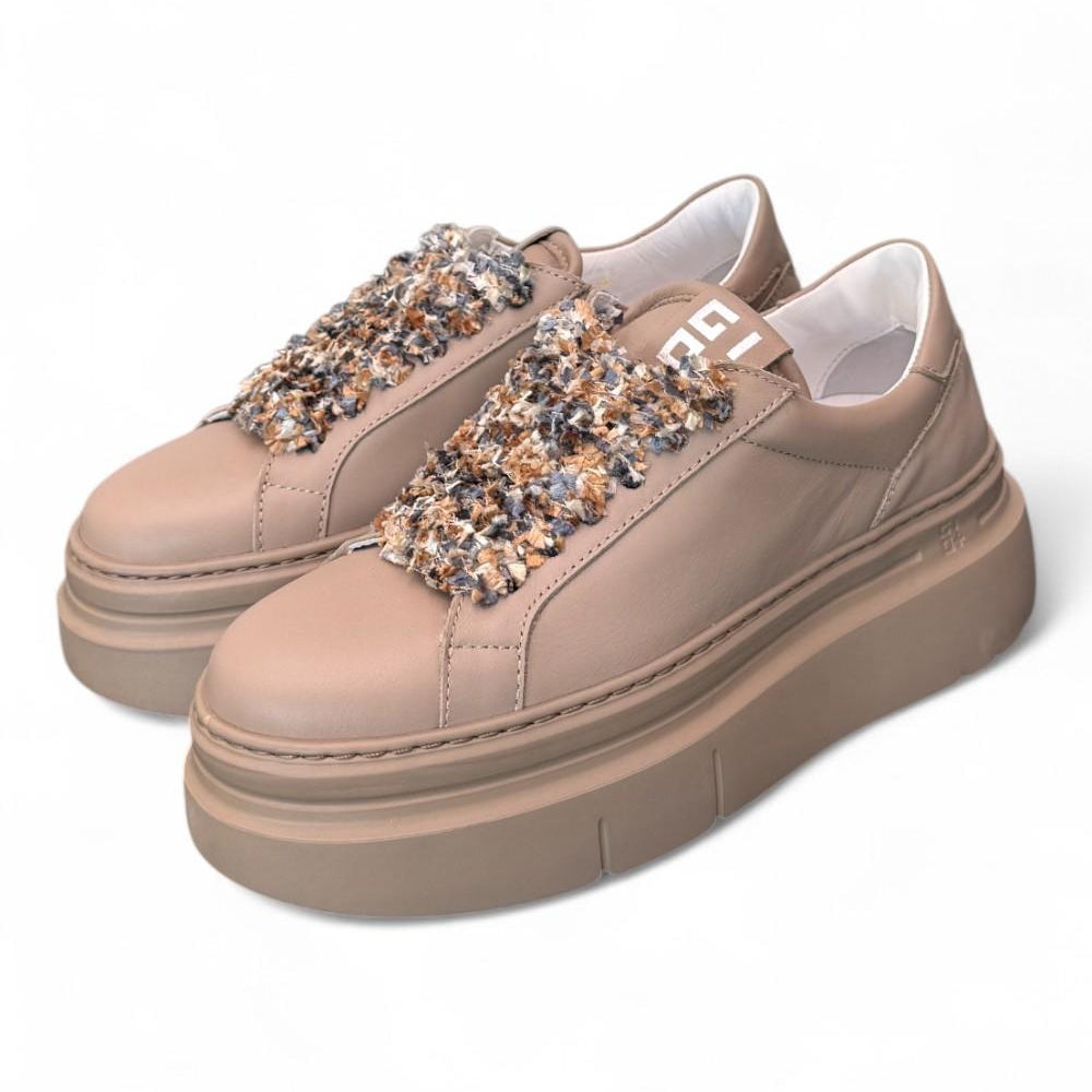 Sneaker donna Gioplus platform tortora 