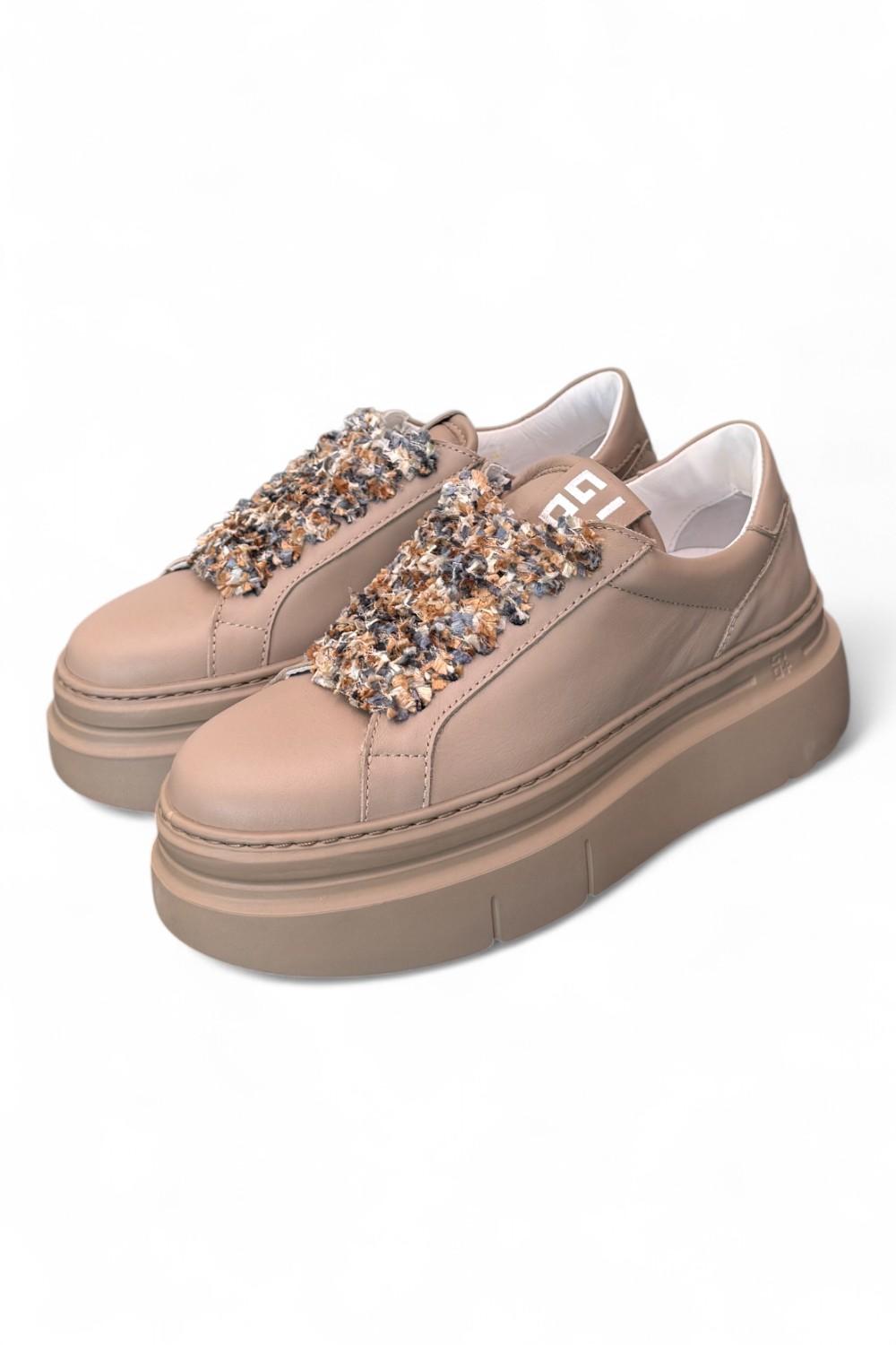 Sneaker donna Gioplus platform tortora 