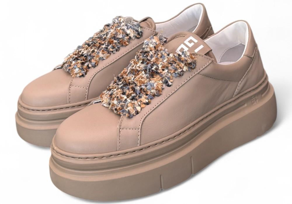 Sneaker donna Gioplus platform tortora 