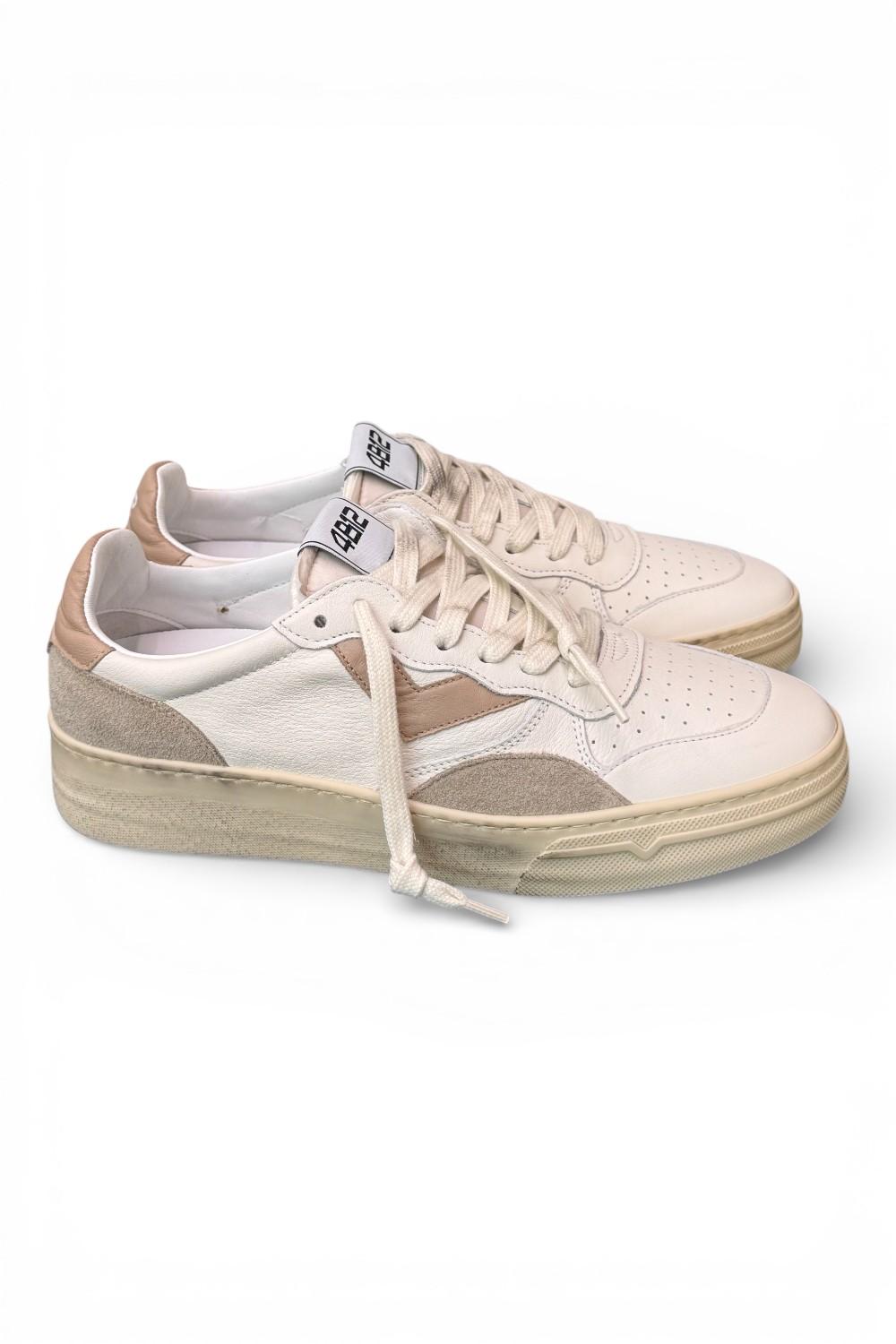 Sneaker uomo 4B12 Hyper U3006 bianca beige grigia 