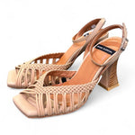 Sandalo con mignon intrecciati beige Alarcon<BR/> 
