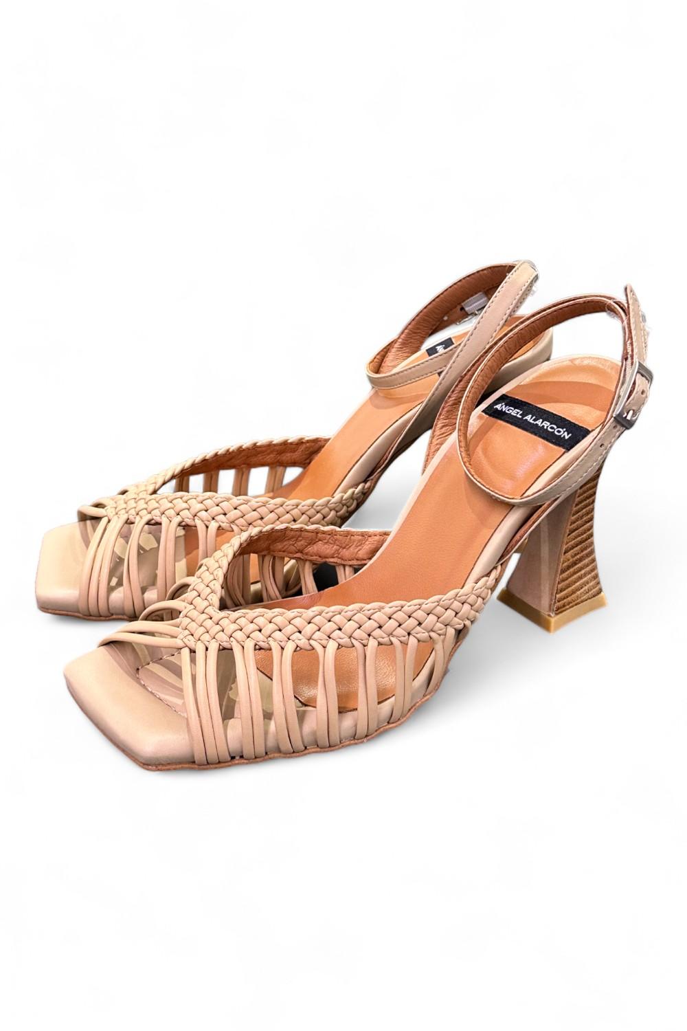 Sandalo con mignon intrecciati beige Alarcon<BR/> 