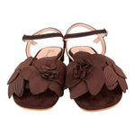 Sandalo fiore suede testa di moro Glam<BR/> 