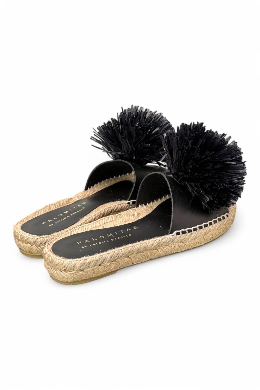 Ciabatta corda pon pon nero Palomitas<BR/> 