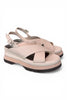 Sandalo incrociato pelle latte Jeannot