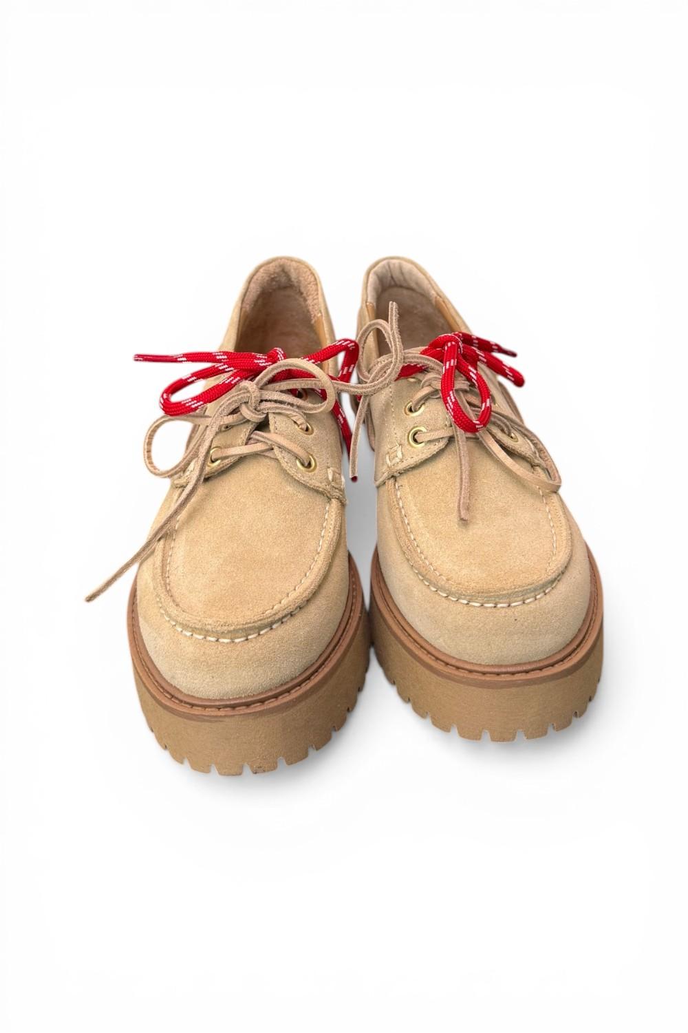 Scarpa barca XL suede beige Antica Bottega<BR/> 