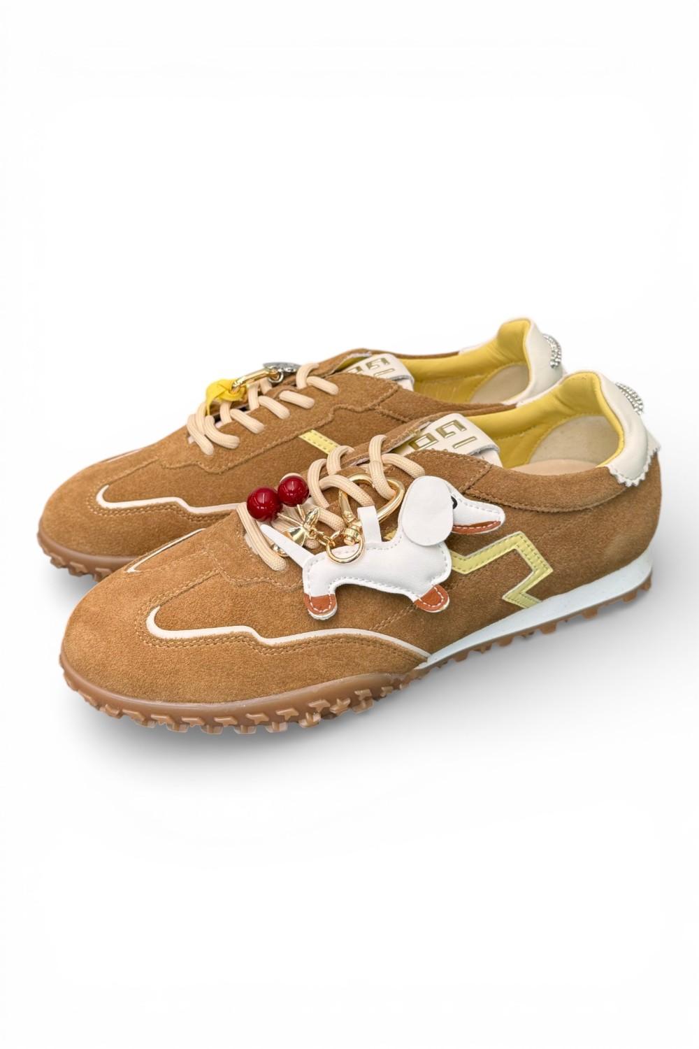 Sneaker Gioplus Cielo low suede cuoio 