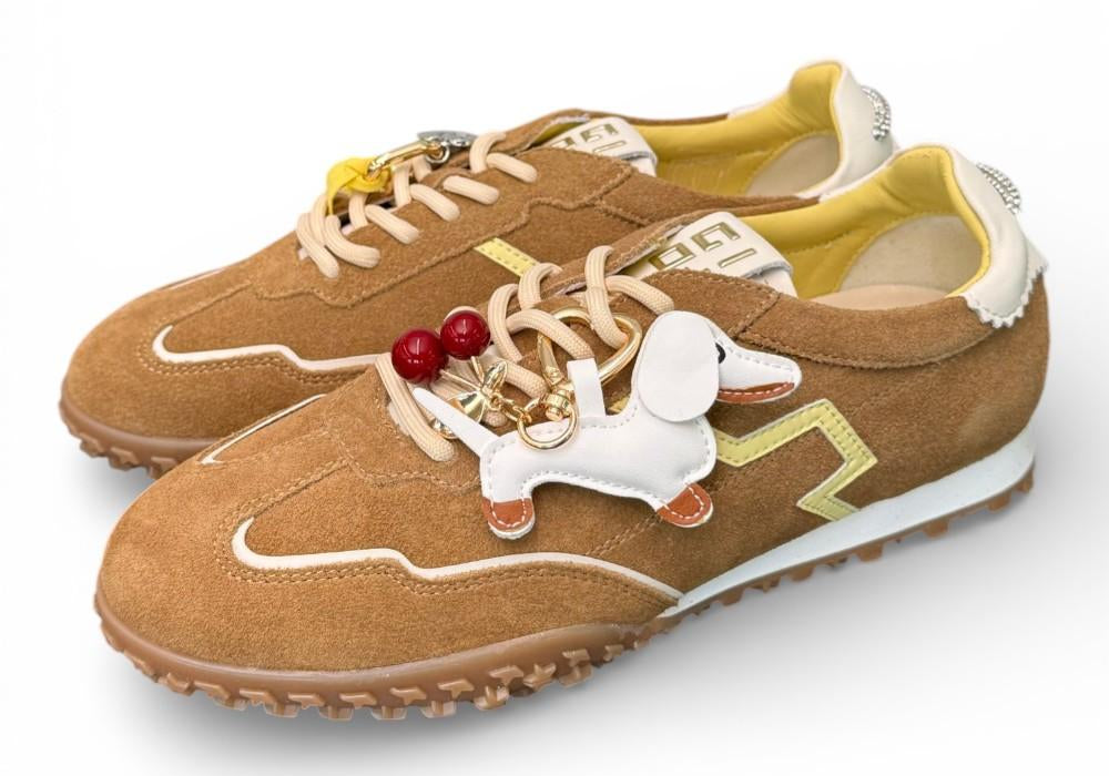 Sneaker Gioplus Cielo low suede cuoio 