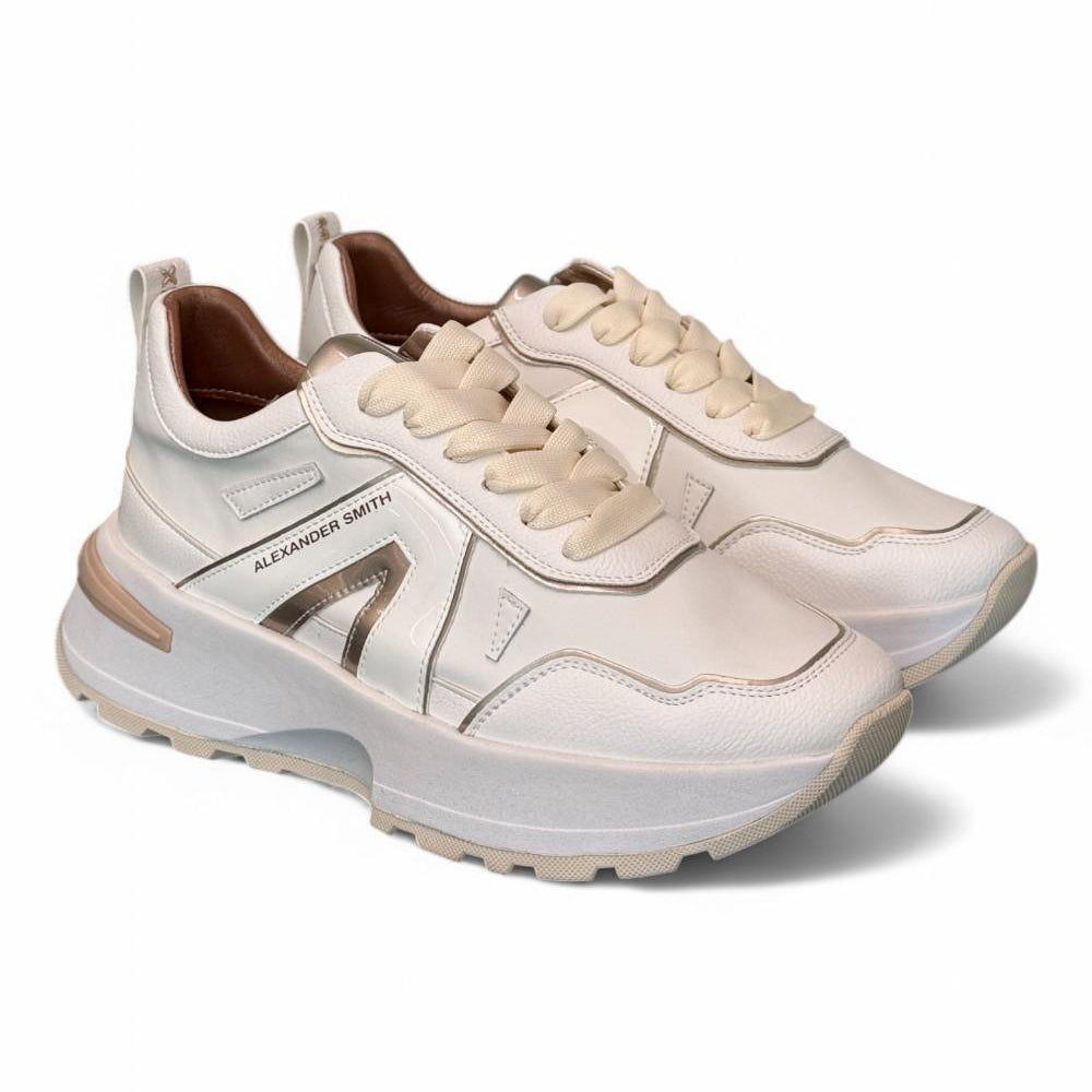 Sneaker donna Liverpool white gold Alexander Smith<BR/> 