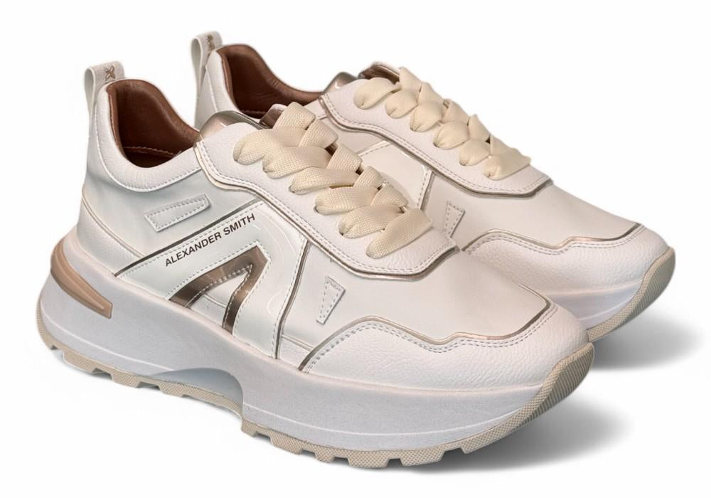 Sneaker donna Liverpool white gold Alexander Smith<BR/> 