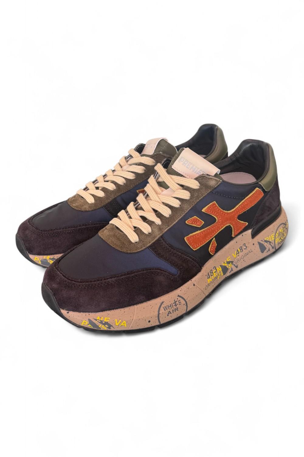Sneaker uomo Premiata Mick 7721 blu arancio<BR/> 