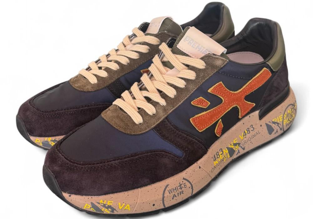 Sneaker uomo Premiata Mick 7721 blu arancio<BR/> 