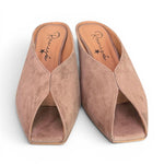 Ciabatta suede taupe tacco 60 Ranye 