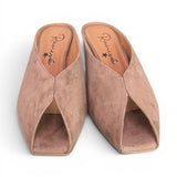 Ciabatta suede taupe tacco 60 Ranye 