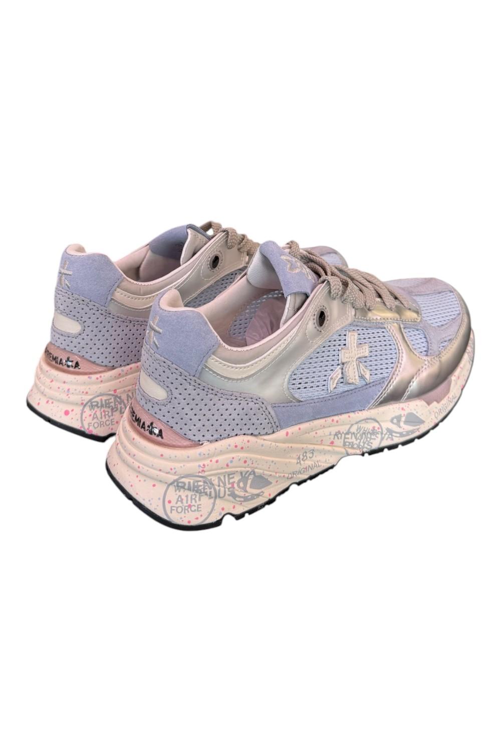 Sneaker donna Mased 8206 Premiata forata celeste argento 
