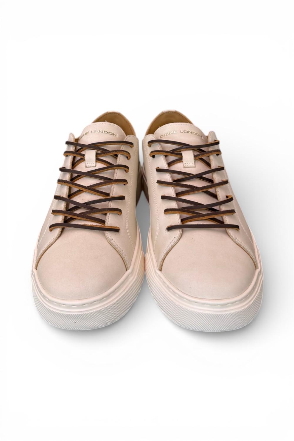 Sneaker pelle vintage bianca taglio vivo Crime London 