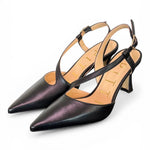 Slingback trasversale pelle nera Matteo Pitti 