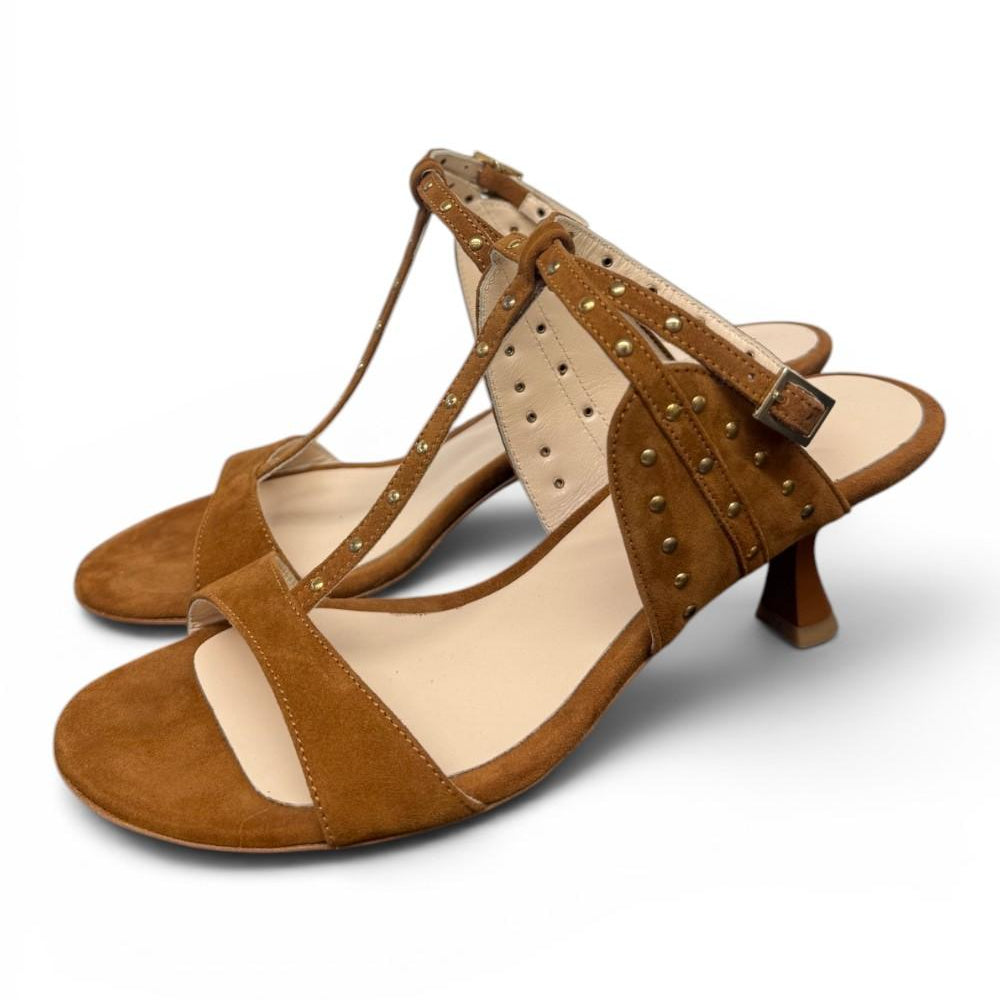 Sandalo cintino T borchie suede cuoio Isabelle Paris 