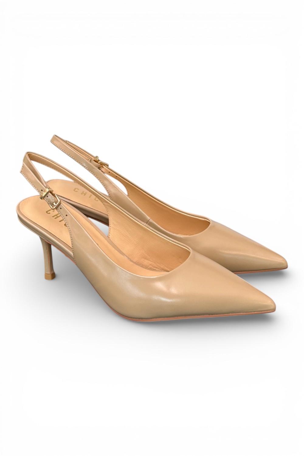Slingback pelle nude T70 Chiconic 