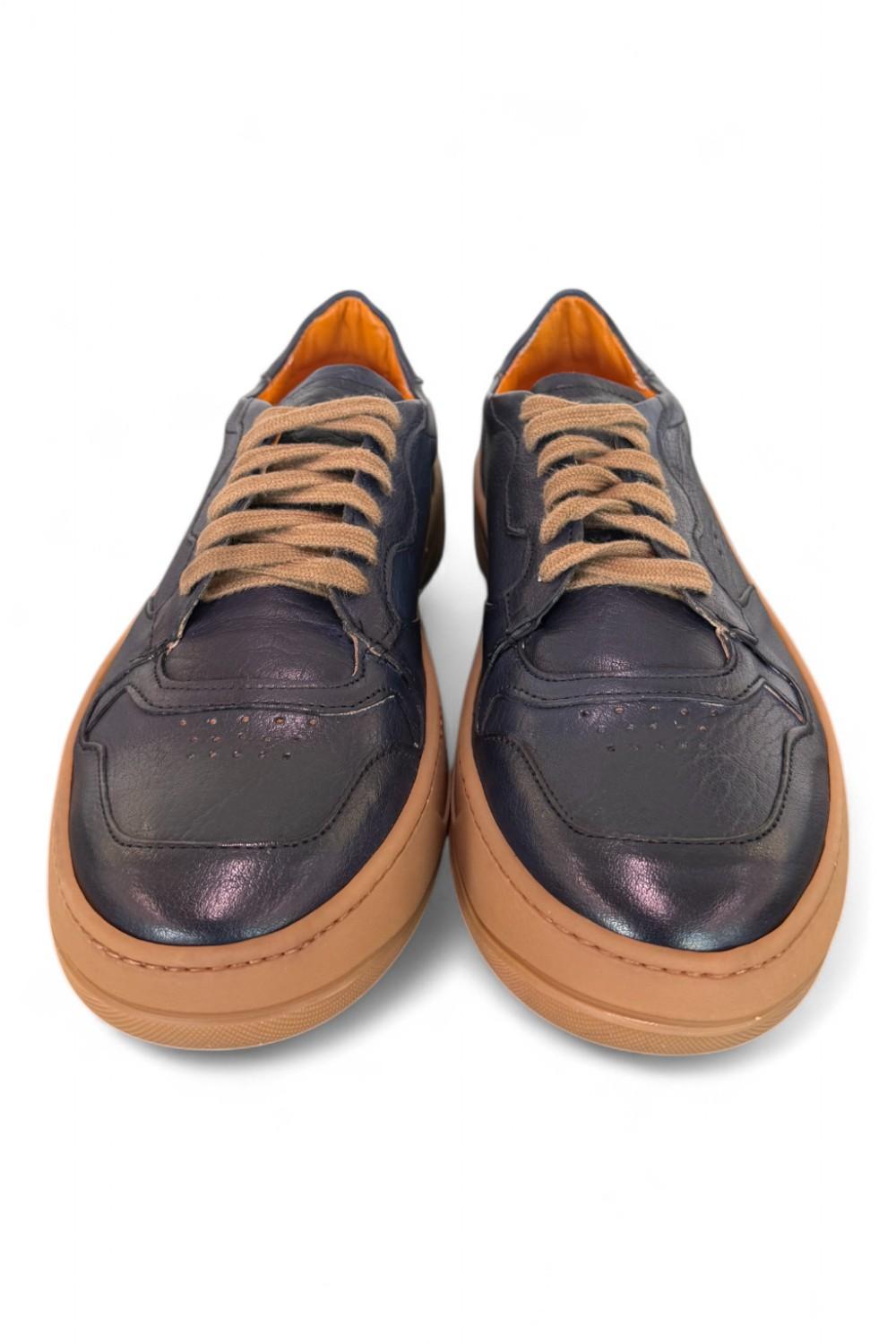 Sneaker pelle blu F.lli Rennella 