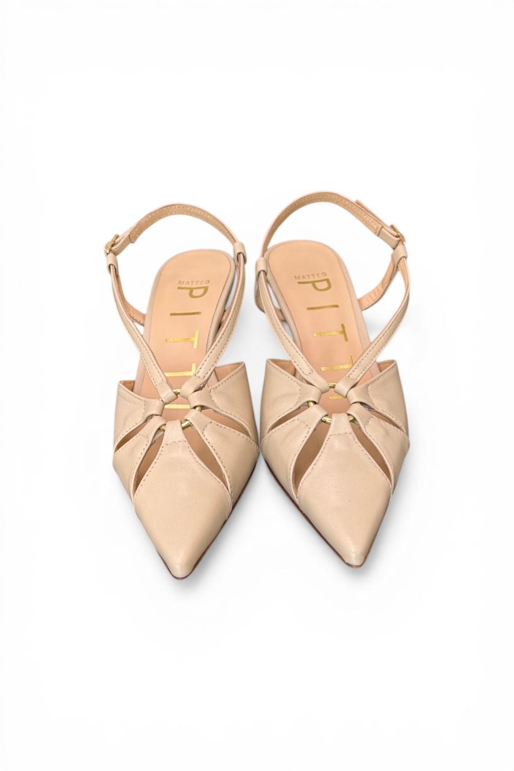 Slingback pelle osso T60  Matteo Pitti 