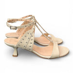 Sandalo cintino T borchie pelle latte Isabelle Paris 
