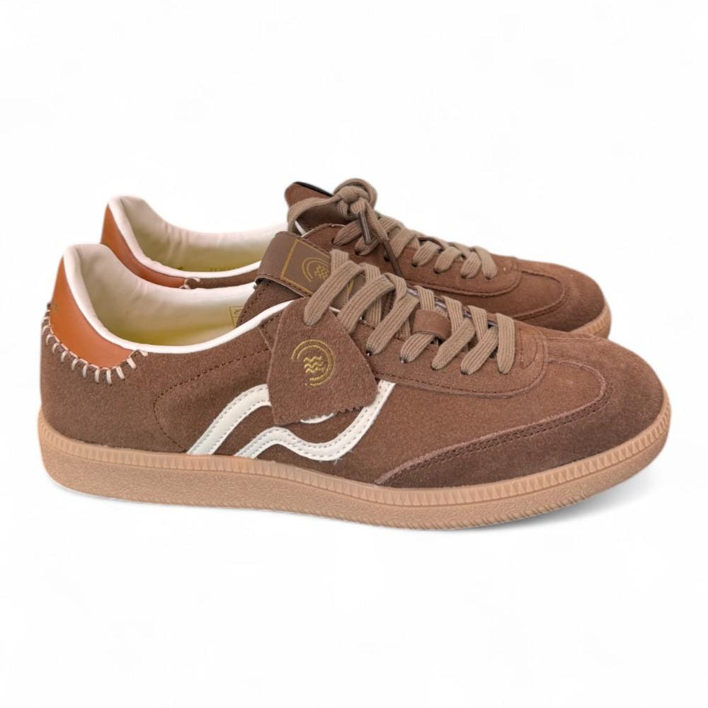 Sneaker uomo low suede cuoio Primabase <BR/> 