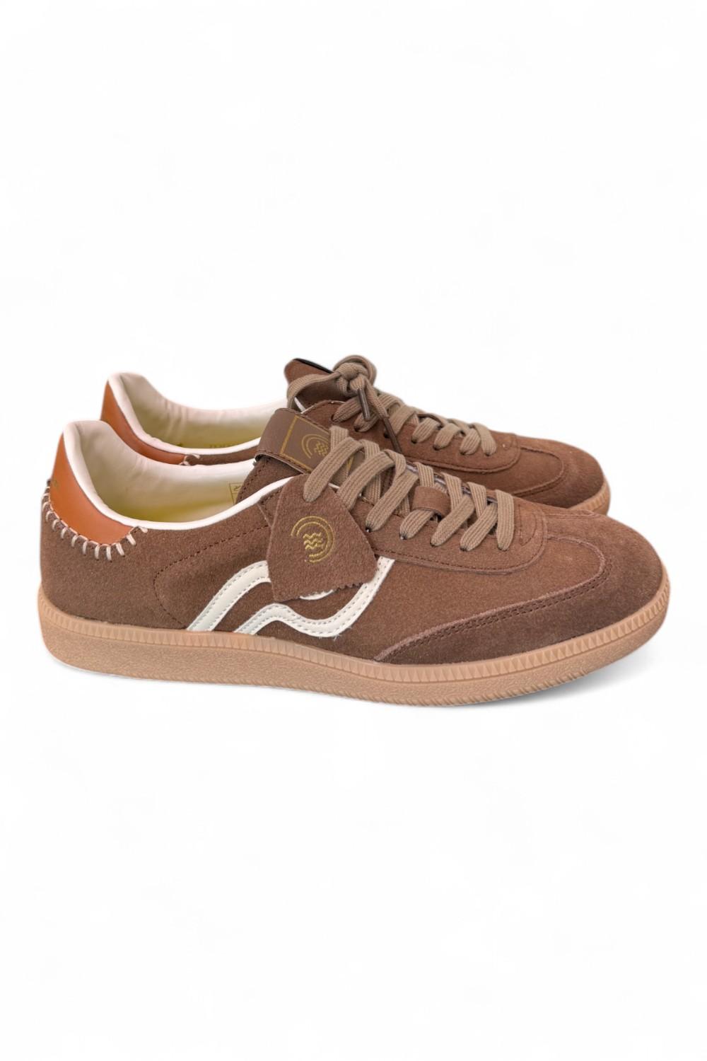 Sneaker uomo low suede cuoio Primabase <BR/> 