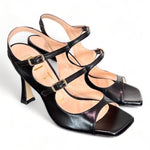 Sandalo cintini nero tacco 90 Matteo Pitti<BR/> 
