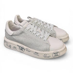 Sneaker donna Belle 8158 Premiata bianca strass argento 