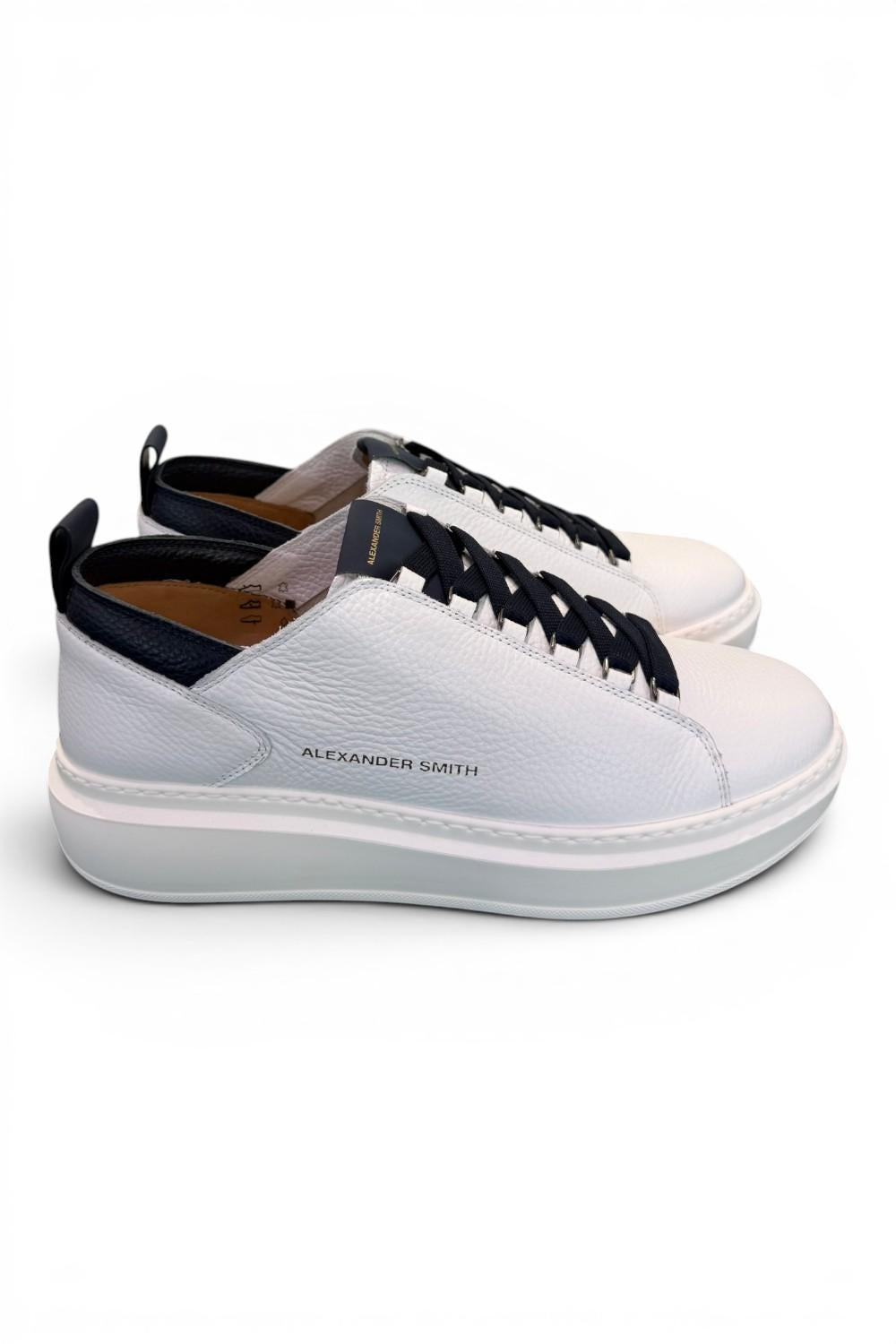 Sneaker Wembley man Alexander Smith bottalato white blu 