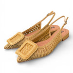 Slingback rafia intrecciata naturale Bibi Lou<BR/> 