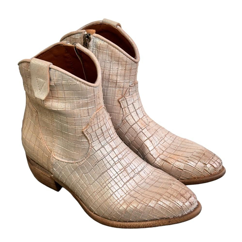 Stivaletto texano intagliato argento Zoe 