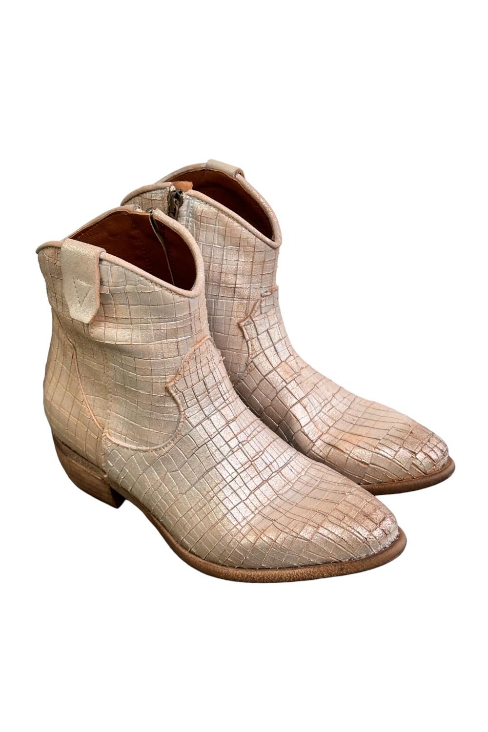 Stivaletto texano intagliato argento Zoe 
