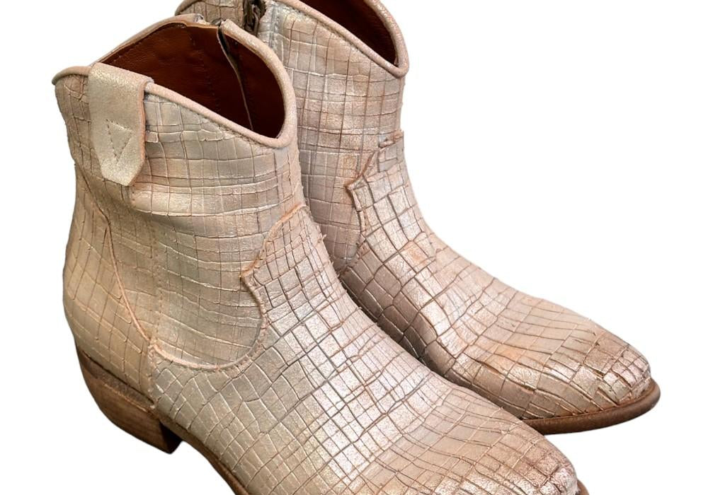 Stivaletto texano intagliato argento Zoe 