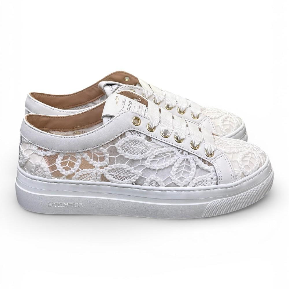 Sneaker donna pizzo bianco Stokton<BR/> 