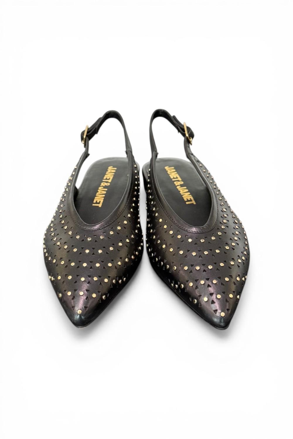Slingback microborchie nera Janet<BR/> <BR/> 