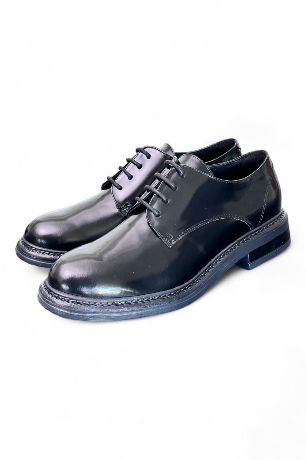 Allacciato liscio donna Uma Parker man style nero<BR/> 