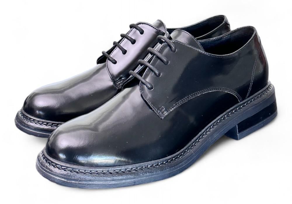 Allacciato liscio donna Uma Parker man style nero<BR/> 