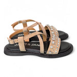 Sandalo suede beige strass Janet & Janet 
