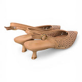 Slingback pelle laserata camel Bianca Di 