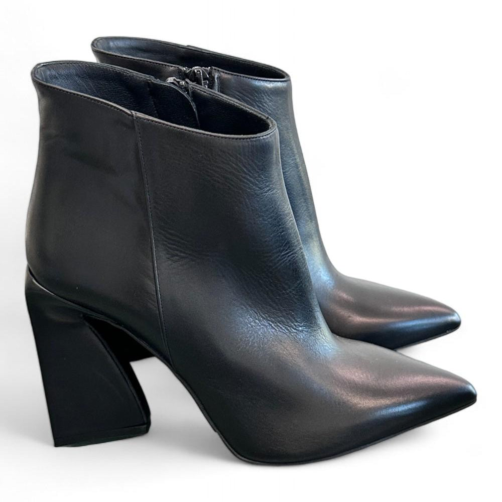 Stivaletto pelle nera tacco 90 Albano 