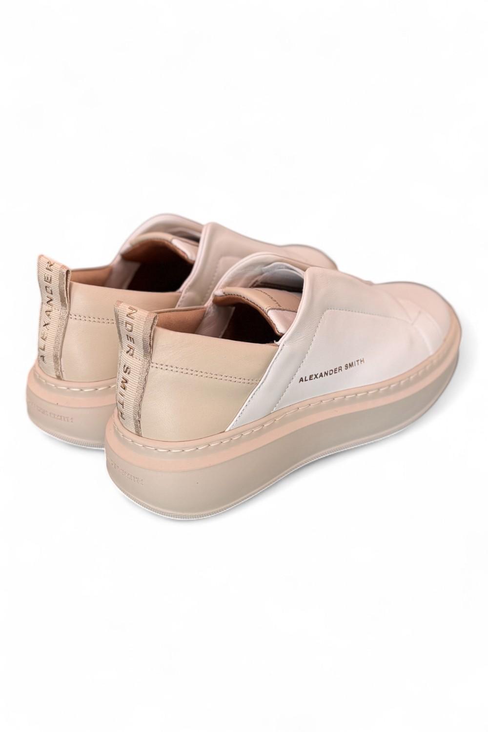 Sneaker donna Wembley slip on white nude Alexander Smith<BR/> 