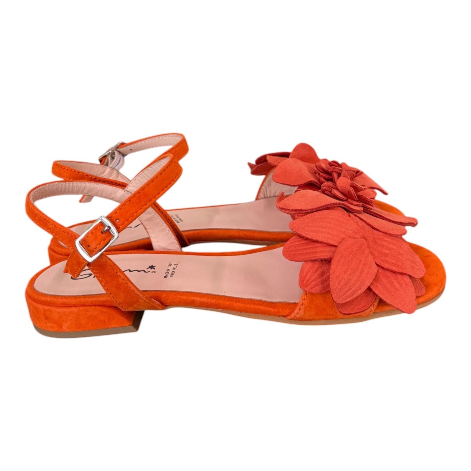 Sandalo fiore suede corallo Glam<BR/> 