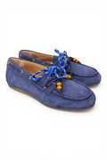 Scarpa barca suede bluette Antica Bottega
