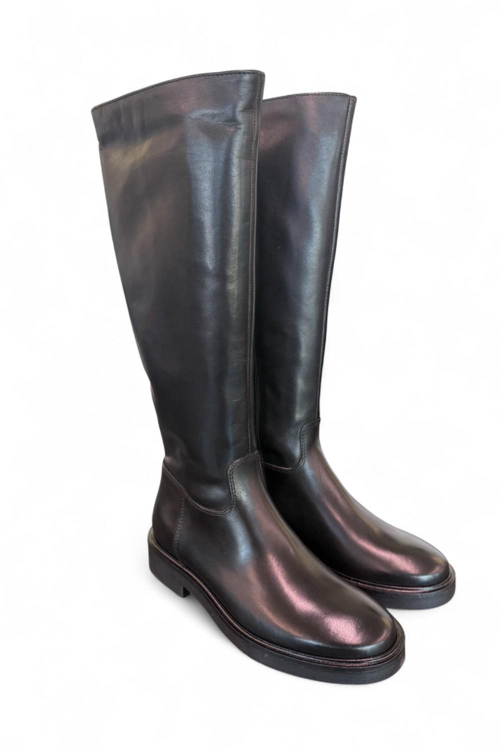 Stivale cavallerizzo pelle nera Francesco Brunelli<BR/> 