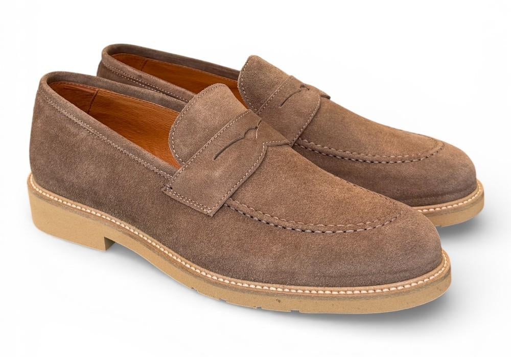 Mocassino camoscio taupe micro Exton 