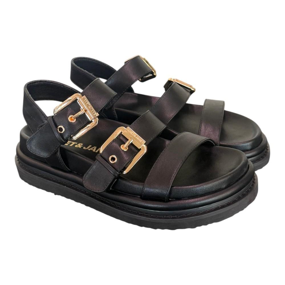 Sandalo platform nero Janet<BR/> <BR/> 
