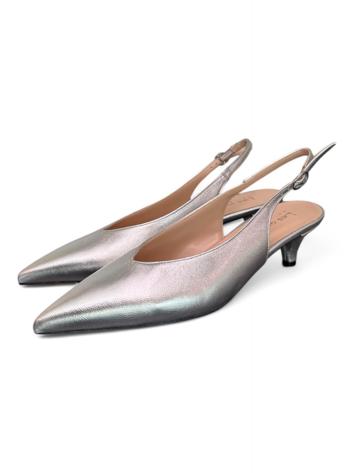 Slingback scollo V argento T40 Les Autres<BR/> 